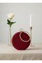 Burgundy Gold Round Luxury Suede Crystal Stone Women's Evening Dress Bag Wedding Engagement Graduation - 5