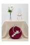 Burgundy Silver Round Luxury Suede Crystal Stone Women's Evening Dress Bag Wedding Engagement Graduation - 3