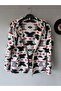 Unisex Fleece Patterned Welsoft Cardigan with Zippered Pockets