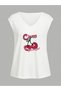 Women's 2 Piece Mix Printed V-Neck Sleeveless Oversized Salas Boyfriend T-Shirt Set - 3
