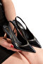 Pointed Toe Open Back Trot Heeled (9cm) Thin Painted Heel Women's Classic Heeled Shoes