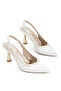 Pointed Toe Open Back Trot Heeled (9cm) Thin Painted Heel Women's Classic Heeled Shoes - 4