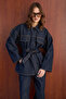 Belted Pocketed Denim Suit 32-8000 - 7