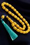 Certified 33-Piece Large Size Efe Boy Maskot Shakşak Turquoise Fire Amber Prayer Beads - 3