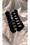 Women's Black Plush Furry Oversized Clasp Buckle - Soft Textured Winter Hair Accessory - 5