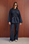 Belted Pocketed Denim Suit 32-8000 - 6