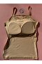 Women's 2-Piece Cotton Undershirt Set with Bra and String Straps – Black, Skin - 2