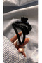 Women's Black Shiny Half Moon Latch Buckle Set of 2 Geometric Hair Accessory - 2