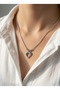 316L Steel Silver Color Snake Chain Charm Detailed Heart Gift Necklace - 5