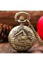 Tcdd Train Motif Pocket Watch with Chain Nostalgic Retro Design Classic Vintage Railway Themed Watch - 2