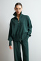 Women's Double Zipper Comfortable Cut Knitwear Set Emerald - 4