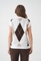 Women's V-Neck Patterned Soft Textured Knitwear Sweater // V8620 - 4
