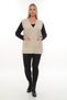 Women's Buttoned Pocketed V-Neck Knitted Wool Mother Knitwear Winter Vest - 2