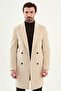 Striped Slim Fit Wide Collar Double-Breasted Velvet Men's Coat Beige - 21336.25K - 5