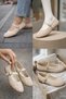 Tweed Fabric Mary Janes Ballet Flats Stylish Buckled Orthopedic Sole Everyday Shoes - 5
