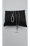 Stainless Steel Silver Color Ellipse Figured Zircon Stone Necklace - 8