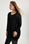 V-Neck Shoulders Floral Embroidered Knitwear - 2