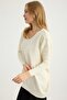 V-Neck Shoulders Floral Embroidered Knitwear - 2