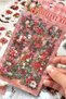 6 Sheets 86 Pieces Transparent Red Flower Sticker Bullet Journal Scrapbook Laptop Agenda Planner - 5