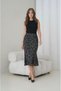 Women's Elastic Waist Floral Patterned Tulle Fishtail Skirt Flared Midi Length Curve Stylish Skirt - 5