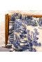 Double Ruffled Duvet Cover Set French Toile De Jouy Patterned 4 Piece - 7