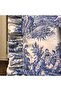 Double Ruffled Duvet Cover Set French Toile De Jouy Patterned 4 Piece - 2