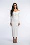 Women's Cross-Necklace Drape Detail Flexible Fabric Design Dress - 6