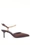 Chain Detailed Pointed Toe Thin Heel Women's Stiletto Shoes