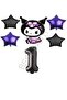 Best Kuromi Rakam Purple-Black Star Foil Balloon Set Age-1