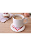 Punch Embroidered Heart Car Coaster 7 cm Set of 2 Handmade Car Interior Cup Holder Coaster - 2