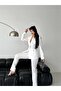 Women's Gold Button Detailed Blazer Jacket Pants Suit - 5