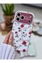 iPhone 17 Promax Compatible Plated Camera Print Rose Design Patterned Silicone Case
