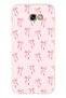 Samsung Galaxy A7 2017 Compatible Soft Pink Bow Patterned Printed Silicone Case