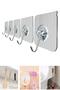 Super Strong Adhesive Water Resistant Transparent Hanger Set of 5 Reusable Hooks - 2