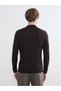 Brown Half Turtleneck Men's Knitwear Sweater - 4