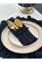 2-Piece Dark Linen Ruffle Detailed American Tablecloth/ Placemat - 6