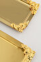 Molisi Gold 3-Piece Gold Ornament Detailed Boat-Shaped Coffee Presentation Tray Serving Tea Tray Decorative Tray - 5