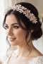 Bridal Crown Pearl Flower Bridal Hair Accessory Engagement Henna Crown - 3