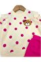 Baby Girl Polka Dot Teddy Bear Embroidered Thin m Transitional 1-2-3 Years Old Bottom Top Set R2442 - 4
