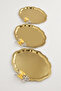Keveldi Gold 3-Piece Butterfly Detailed Oval Coffee Presentation Tray Serving Tea Tray Decorative Tray - 6