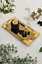 Foldosi Gold Gold Ornament Detailed Kayak Coffee Presentation Tray Serving Tea Tray Decorative Tray - 2