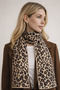 Leopard Scarf Angora Wool Shawl - Women's Soft Textured - 3
