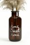 Amber Glass Decorative Vase – “Home Sweet Home” Written, 20 cm Ornamental Plant Vase - 6