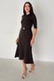Women's Belted Midi Dress – Belted Elegance