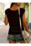 Women's Printed Sleeveless V-Neck Relaxed Fit Salas T-Shirt - 2