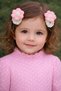 Amigurumi Hand Knitted Floral Snap Buckle Hair Accessory for Girls, Set of 2 - 2