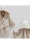 3-Piece Baby Boy Bath Set Hooded Bathrobes, Teddy Bear Embroidered Swaddle Towel and Slipper Set (Beige) - 2
