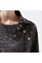 Unisex Collar Button Detail Patterned Sweatshirt - 3