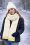 Women's Winter Scarf and Beanie Set – Thessaloniki Knit, Pompom Beanie