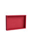 Medium Size Coral Red Faux Leather Tray